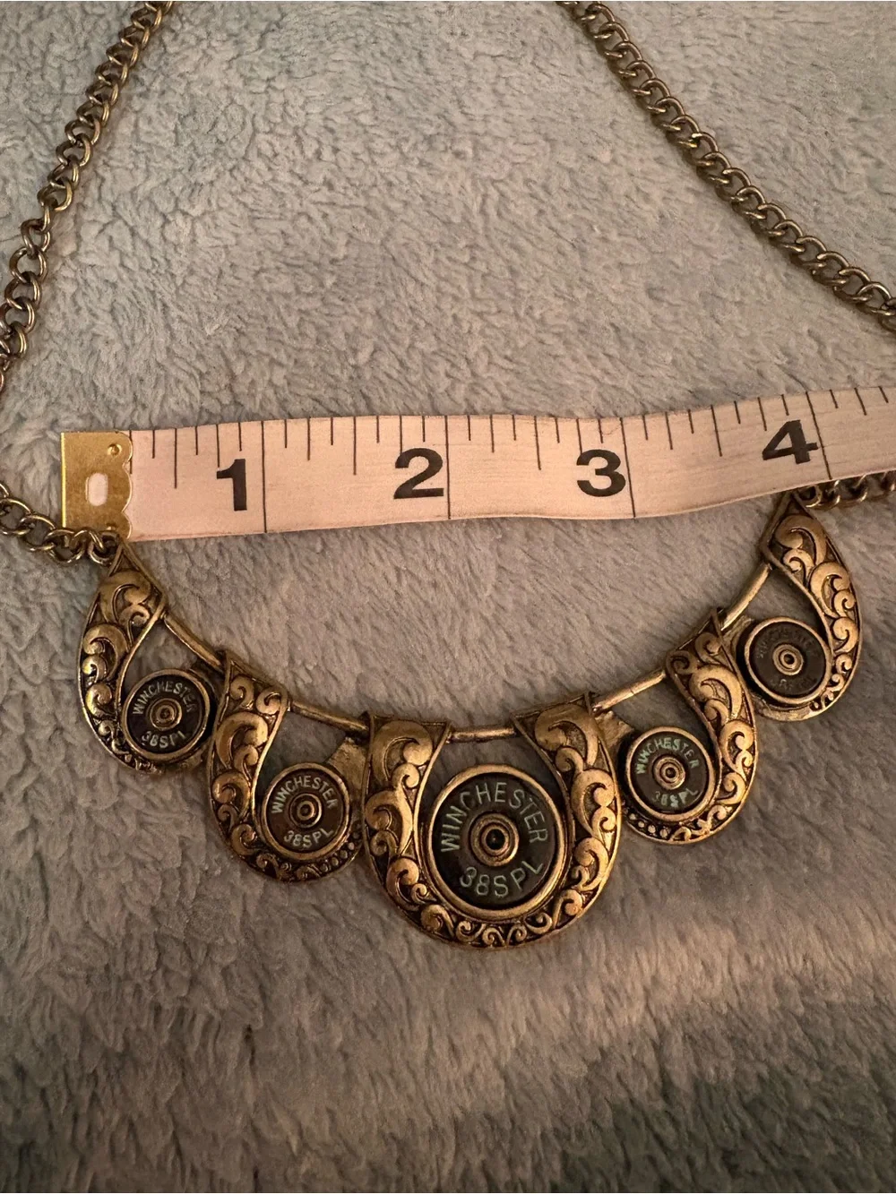 Necklace Western Steampunk Bullet Winchester Brass Statement Collar